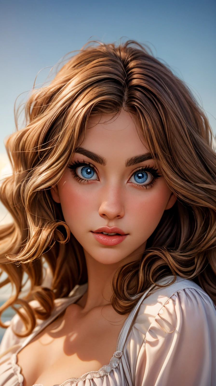 <lora:Sexy-New-Zealander:1> brown hair, wavy hair, blue eyes, full lips, high quality photography, hdr, smooth, sharp focus, high resolution, bokeh, deep of field, <lora:add_detail:1>  <lora:p3r3zstyle_v3:0.6>