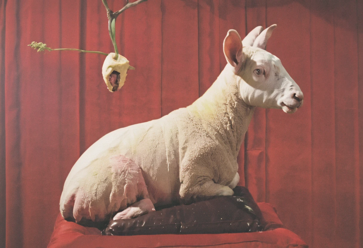 hd 16k, colourful 1940 homoerotic porcelain twink 1940s, a homoerotic multi-racial gay shepherd looking into the distance lying asleep on the grass next to a sheep, a precious  Christmas very fine hand-painted porcelain figurine, 1940s interior background with boke, detailed, frighteningly seductive gay sexy, surreptitiously shot image of male naked,  ceramic figurine scuplture