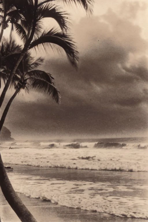 lith_Agfa_Brovira_Satino_BW122, a foggy beach in sri lanka