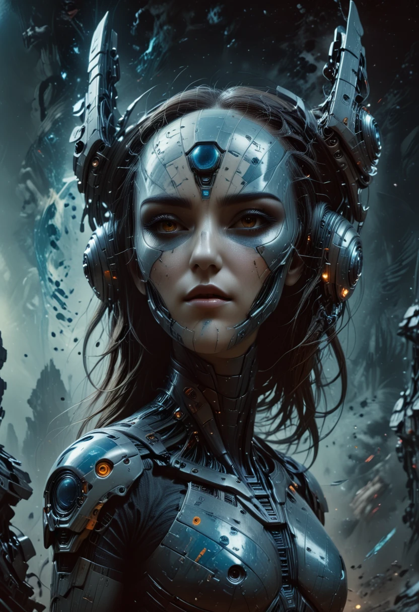 (abstract)++, ((woman wearing vr headset))++, ((scifi))++, night scene, ((mixed scifi styles))++, ((mixed art styles))++, cgi, powerful (movie poster), (minimal body Armour)++, (cinematic lighting),((breathtaking))++,(detailed textures),(high resolution),(render), gritty, render, realistic, 4k, (photo realistic)++,