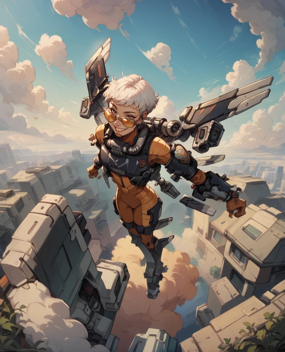 score_9,score_8_up,score_7_up,score_6_up,
kairiimahara,white hair,short hair,yellow sunglasses,
orange bodysuit,smile,from above,
jetpack,mechanical wings,
science fiction,
outside,clouds,sky,<lora:ValkAPL:1>,