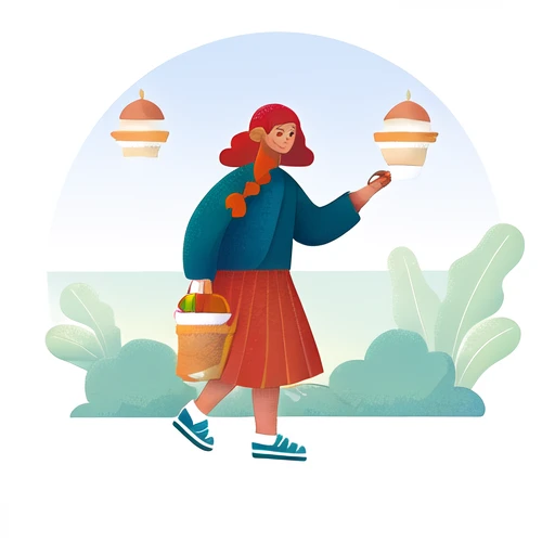 <lora:small_scene_illustration:1>(masterpiece, best quality:1.2), illustration,4k,Autumn, first frost solar term, persimmon tree, covered with persimmons, persimmons with frost, a little girl holding a basket to pick persimmons, she wore two braided hair, wearing a headscarf, wearing a long skirt, wearing a red scar, eyes big, red face, laughing eyes on covered is young on, narrowed into a sea am, the picture warm tone, warm,beautiful background colorful background forest background,