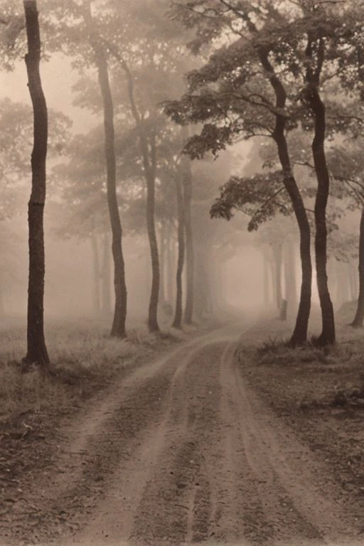 lith_Agfa_Brovira_Satino_BW122, a foggy forrest, lord of the ring style