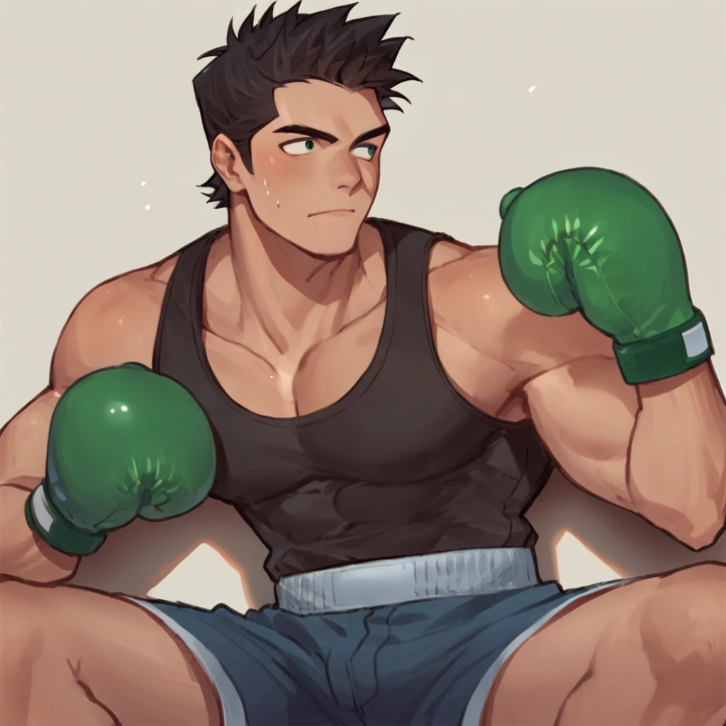 score_9, score_8_up, score_7_up, SOURCE_anime, source_safe, BREAK, male, littlemac, boxing gloves, 