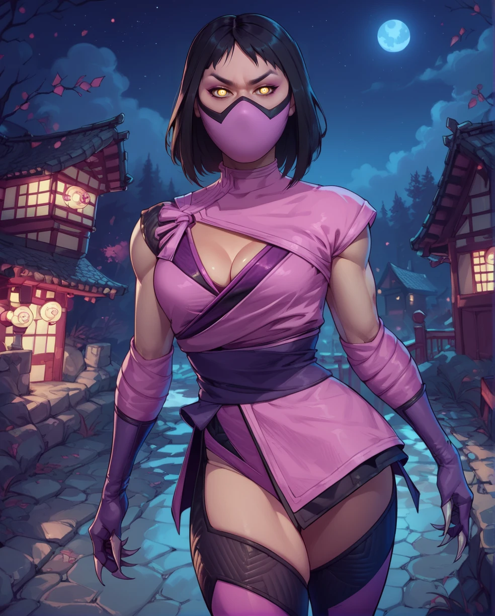 score_9,score_8_up,score_7_up,
Mileena,black hair,yellow eyes,looking at viewer,split pupils,thighhighs,
mouth mask,pink kimono,pink elbow gloves,cleavage cutout,serious,
bridge,night,  mortal kombat, 
<lora:MIleenaMK11:0.8>,