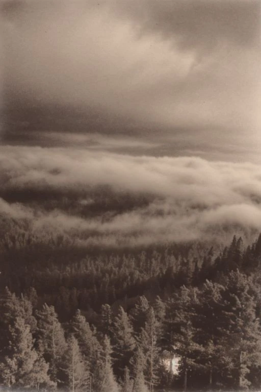 lith_Agfa_Brovira_Satino_BW122, a foggy mountain, lord of the ring style
