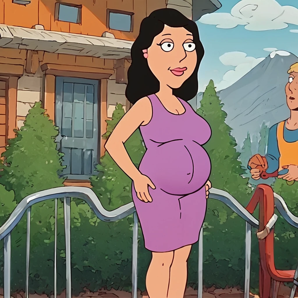 score_9, score_8_up, score_7_up, source_cartoon, bonnieswanson, 1girl, pregnant, makeup, dress, outside,
<lora:Bonnie_Swanson:1>