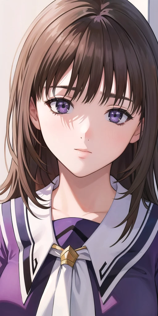 <lora:yoshizuki_ioriV6:0.6> yoshizuki_iori, huge_breasts, standing, solo, School_uniform_Purple_shirt_Blue_skirt_White_neckerchief_Black_thighhighs, masterpiece, best_quality, detailed_face, detailed_eyes, highres, beautiful, detailed, absurdres,