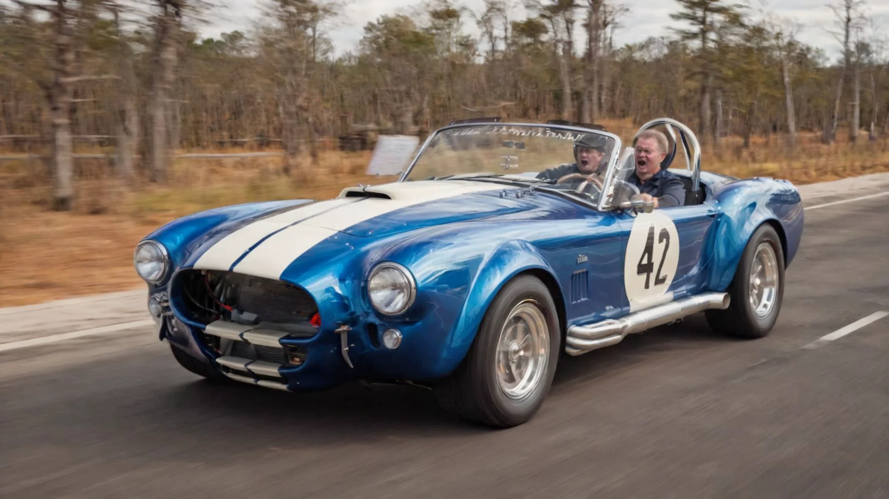 2d (illustration:1.2) by (John Trumbull:1.2), man driving blue shelby 427 with white rally stripes,
motion blur
<lora:add-detail-xl:1>
<lora:Shelby 427_SDXLBase:1>