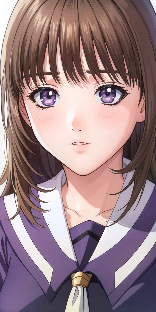 <lora:yoshizuki_ioriV6:0.7> yoshizuki_iori, huge_breasts, standing, solo, School_uniform_Purple_shirt_Blue_skirt_White_neckerchief_Black_thighhighs, masterpiece, best_quality, detailed_face, detailed_eyes, highres, beautiful, detailed, absurdres,