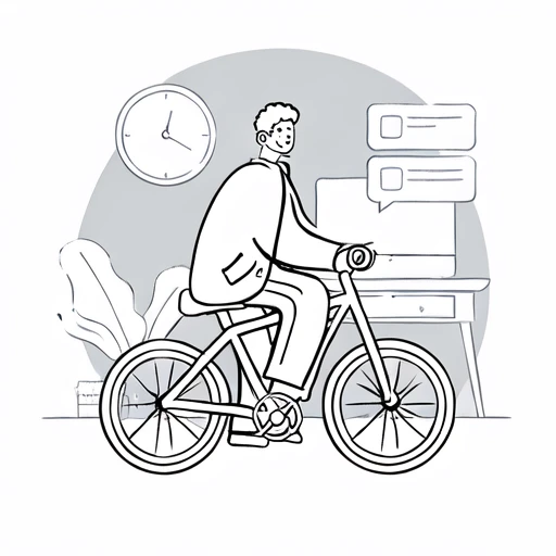 <lora:small_scene_illustration:1>,1boy, monochrome, bicycle, male focus, solo, greyscale, ground vehicle, clock, plant, bag, sitting, glasses, shoes, potted plant, pants, outline, computer, desk