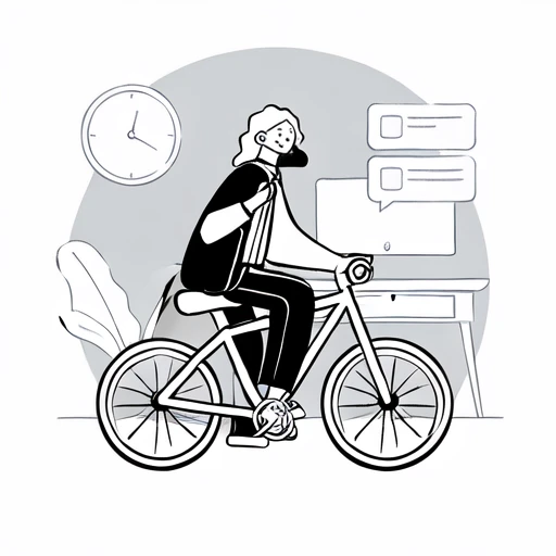 <lora:small_scene_illustration:1>monochrome, solo, greyscale, 1girl, ground vehicle, bicycle, clock, plant, jacket, pants, shoes, sitting, potted plant, bag
