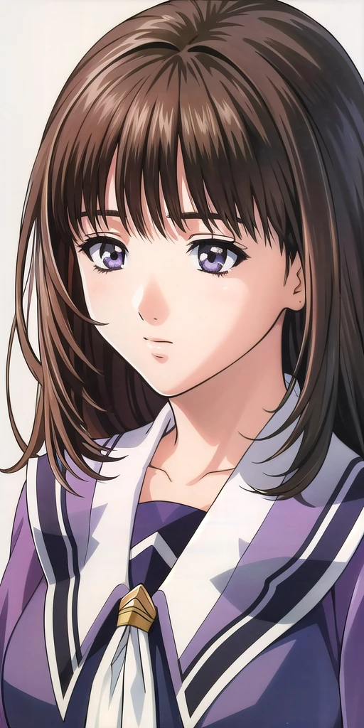 <lora:yoshizuki_ioriV6:0.7> yoshizuki_iori, huge_breasts, standing, solo, School_uniform_Purple_shirt_Blue_skirt_White_neckerchief_Black_thighhighs, masterpiece, best_quality, detailed_face, detailed_eyes, highres, beautiful, detailed, absurdres,