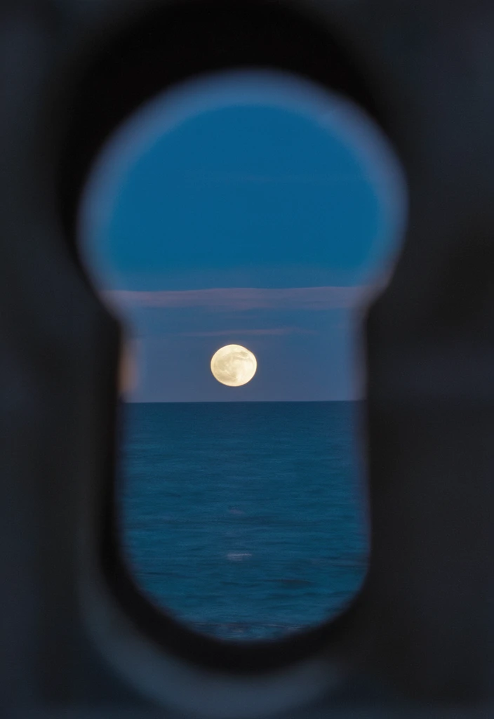 a view of a moonset by the sea through a keyhole at night,
 <lora:keyspy_v01_015_6epoches_000005:0.8>