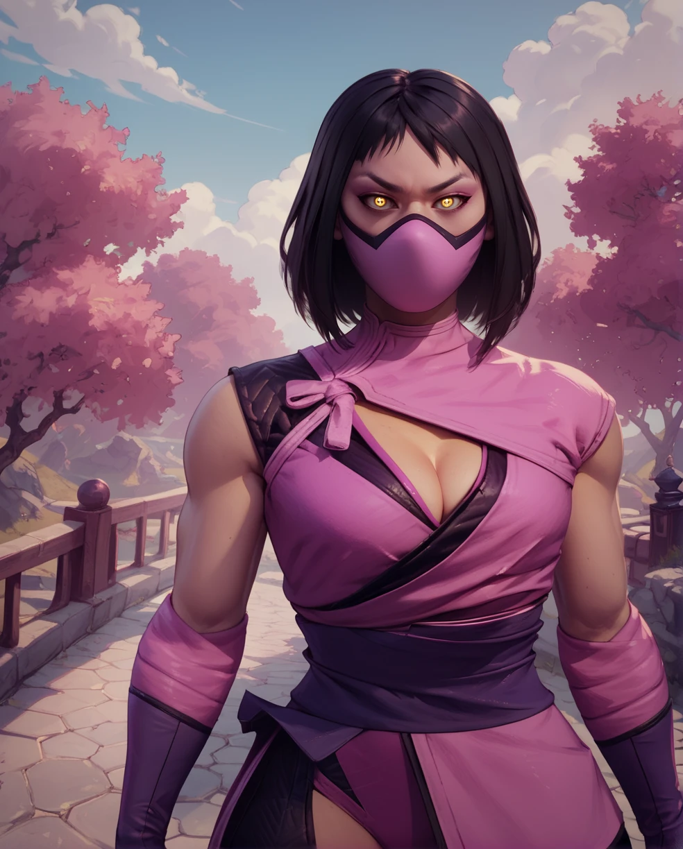 score_9,score_8_up,score_7_up,
Mileena,black hair,yellow eyes,looking at viewer,split pupils,
mouth mask,pink kimono,pink elbow gloves,cleavage cutout,serious,
standing,
bridge,cloudy,
<lora:MIleenaMK11:0.8>,