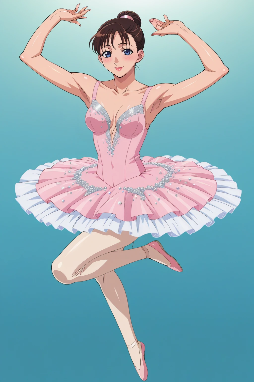 score_9, score_8_up, score_7_up, score_6_up, score_5_up, score_4_up, BREAK source_anime,1girl,solo, anime screencap,large breasts,smile,lips,lipstick,collarbone,puffy lips,looking at viewer,blush,
edgPrimaballerina_tutu, golden lining and embroidery ,a woman posing for a picture,wearing a edgPrimaballerina_tutu,
<lora:edgPrimaBallerina_merge3:1>