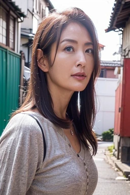 Best quality,masterpiece,ultra high res,(photorealistic:1.4),1girl,low key,slim body,japanese street alley,dynamic pose,face closeup,<lora:janet_chia:1>,