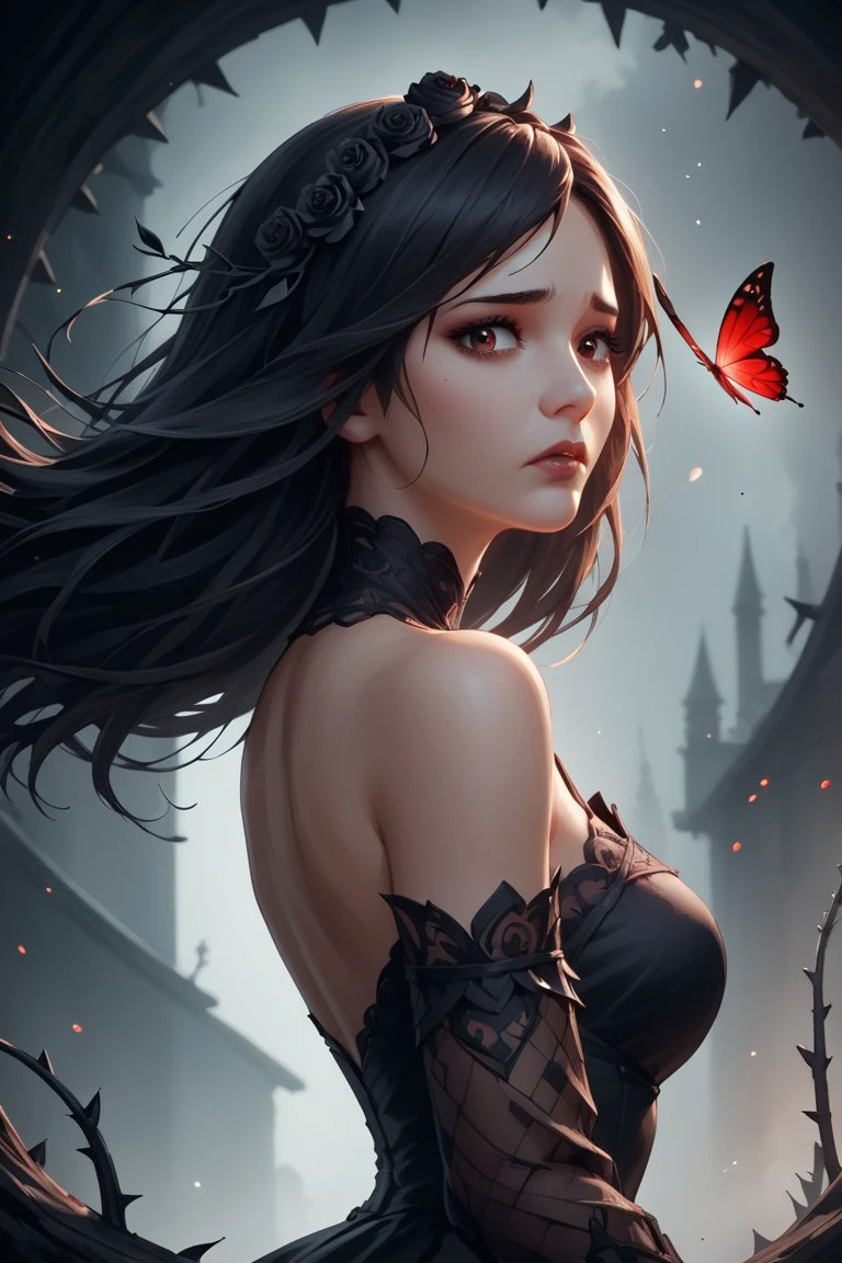 high details, best quality, 16k, RAW, [best detailed], masterpiece, best quality, (extremely detailed), full body, ultra wide shot, photorealistic, dark fantasy art, goth art, RPG art, D&D art, a picture of a dark female fairy resting in a flower meadow, extremely beautiful fairy, ultra feminine (intense details, Masterpiece, best quality), best detailed face (intense details, Masterpiece, best quality), having wide butterfly wings, spread butterfly wings (intense details, Masterpiece, best quality), dark colors wings (intense details, Masterpiece, best quality), black hair, long hair, shinning hair, flowing hair, shy smile, innocent smile, blue eyes, dark red lips, wearing [red] dress latex corset (intense details, Masterpiece, best quality), dynamic elegant shirt, chocker, wearing high heels, in dark colored flower meadow (intense details, Masterpiece, best quality), (red flowers: 1.2) , (black flowers: 1.2), (white flowers: 1.2), (blue flowers: 1.3) [extreme many flowers] (intense details, Masterpiece, best quality), dark colorful flowers (intense details, Masterpiece, best quality), flower meadow in a dark goth field background, dim light, cinematic light, High Detail, Ultra High Quality, High Resolution, 16K Resolution, Ultra HD Pictures, 3D rendering Ultra Realistic, Clear Details, Realistic Detail, Ultra High Definition, DonMF41ryW1ng5XL,detailed eyes, detailed hands, detailed eyes, elf woman, flowers, wet hair, laying on bed, flowers
