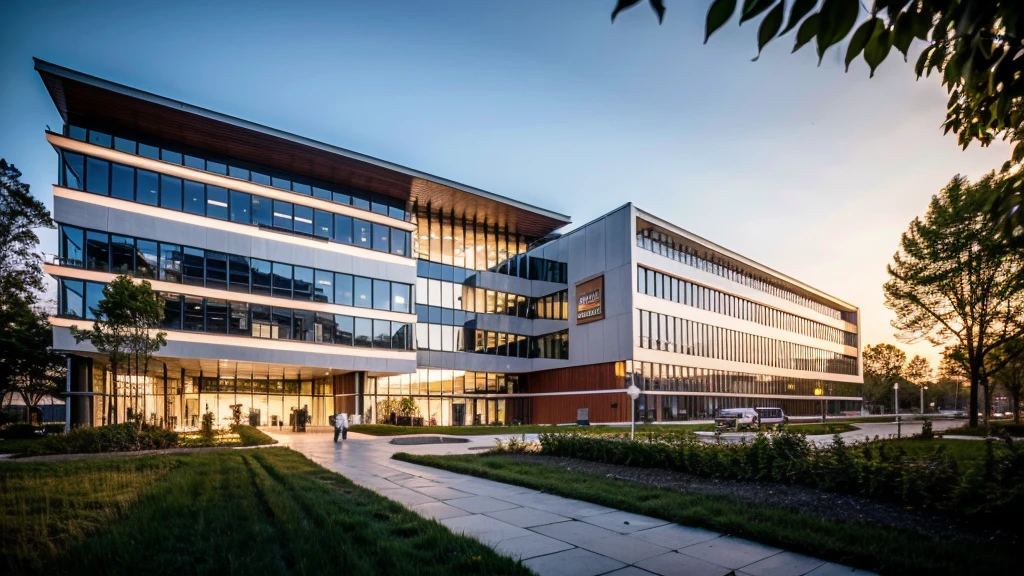 medical buildings in a city,Cinematic Lighting,photo_(medium),highres,<lora:aki:0.7>,lx,lx, tree, outdoors, day, sky, building, scenery, blue sky, real world location, walking, grid line, hospital building