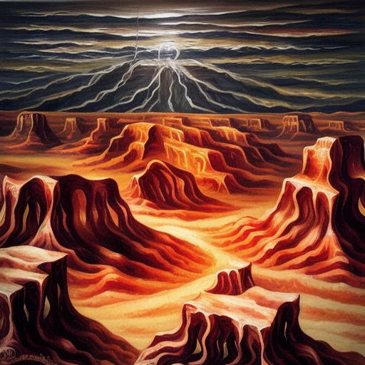 sureal painting of a hellish landscape <lora:last:1>