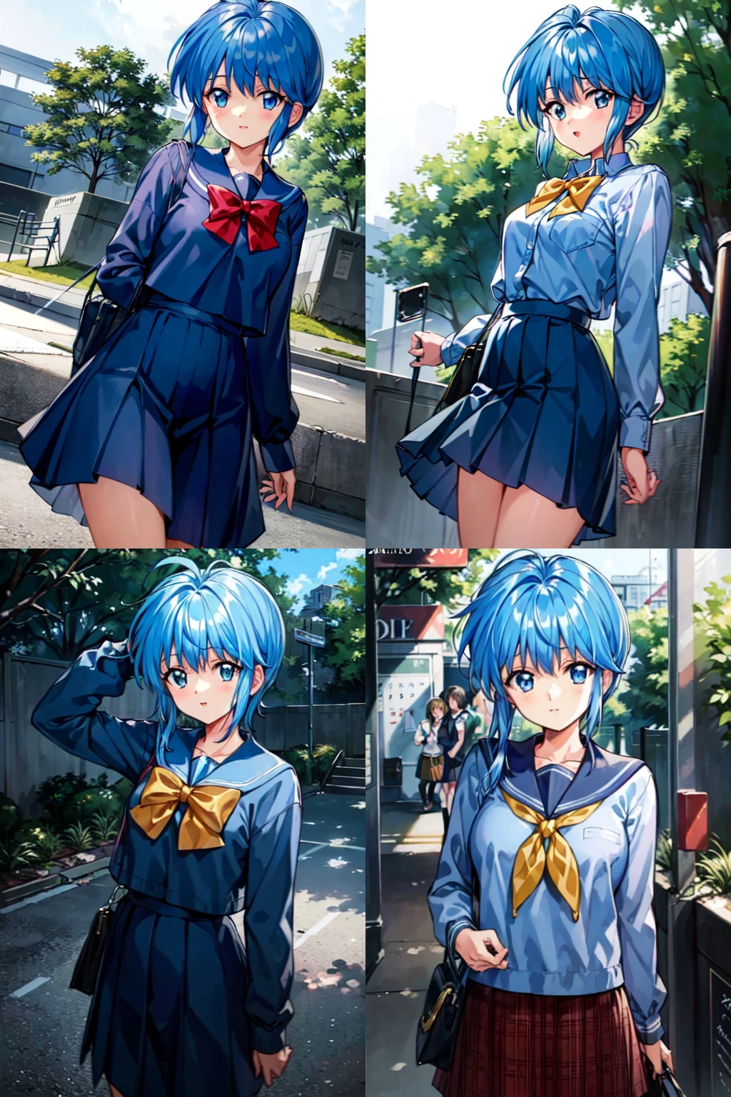 best quality,masterpiece,1girl,Saki Nijino, <lora:0018:0.8>,school_uniform,