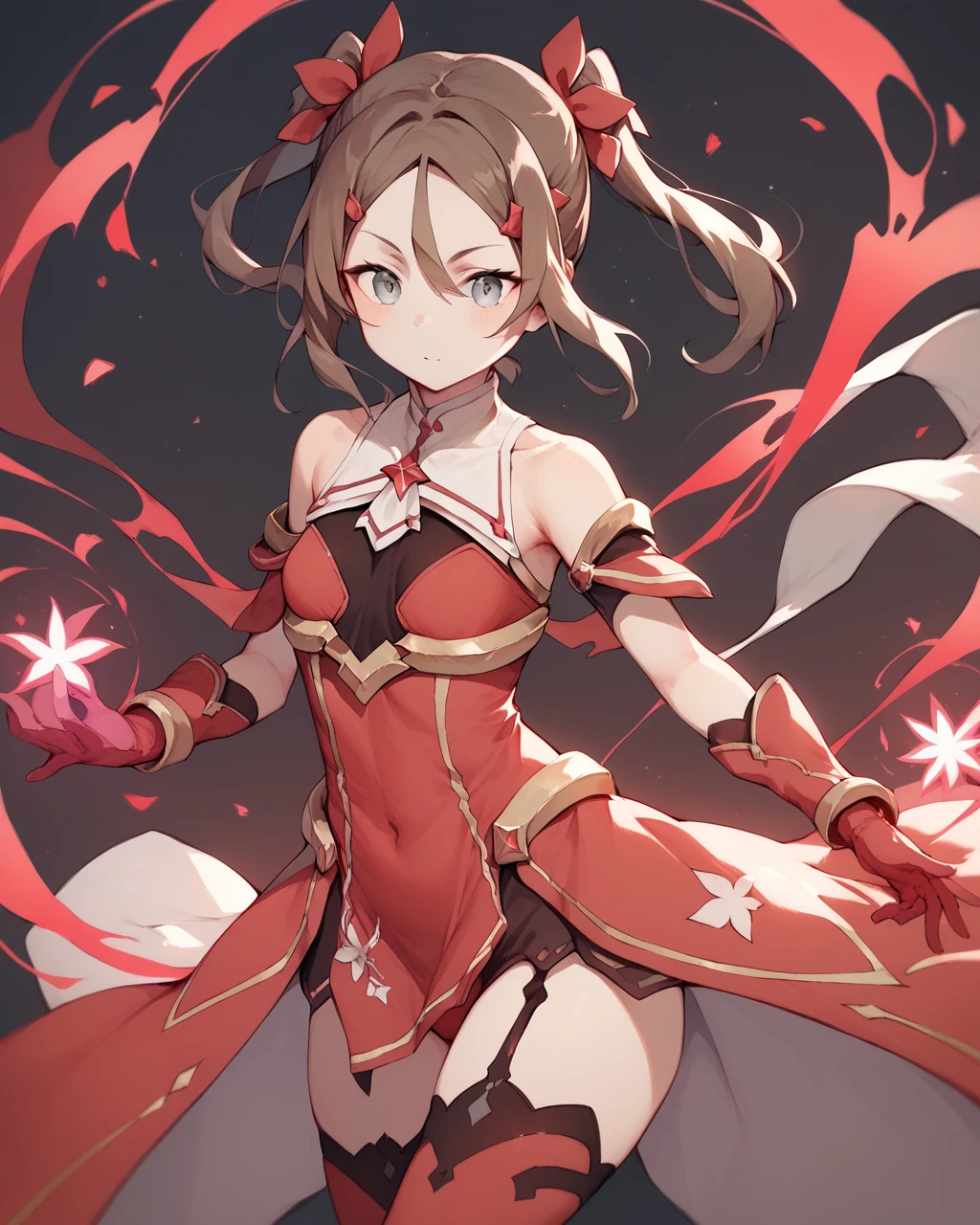 masutepiece, Best Quality, High resolution, B3, 3rdOutfit, 1girl in, Solo,Queen Draco,small breast,(Simple background :1.2),Naked,pussy,