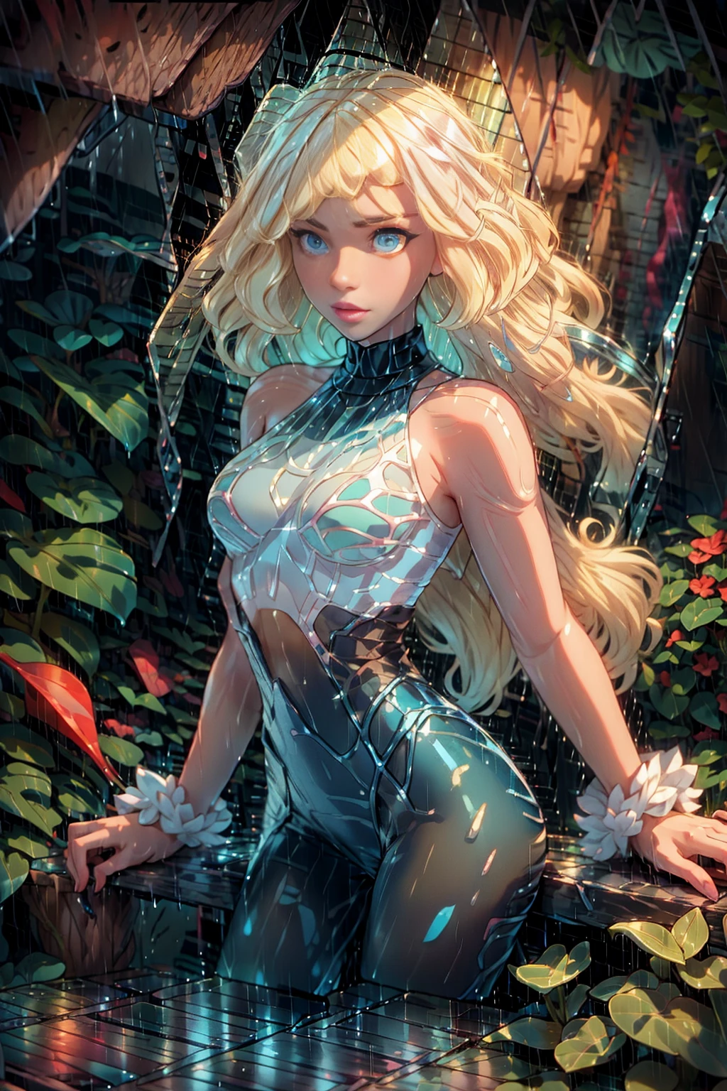 beautiful fairy in fishnets,bound, spider web, cocoon,spider web