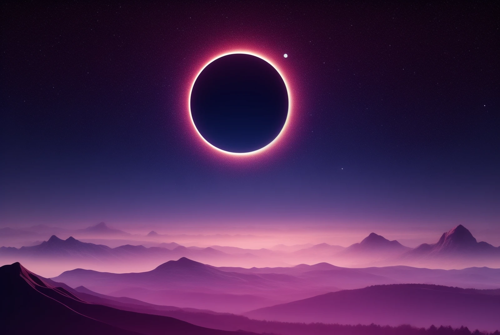 eclipse,outdoors,sky,no humans,night,moon,star (sky),night sky,scenery,full moon,starry sky,mountain,silhouette,crescent moon,landscape,mountainous horizon,hill
 <lora:EclipseSD:0.81>, <lora:add_detail:0.8>