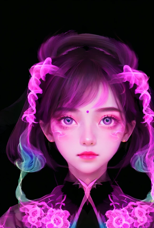 particle style,colorful,1girl,Elegant,Portrait Photogram,detailed gorgeous face,