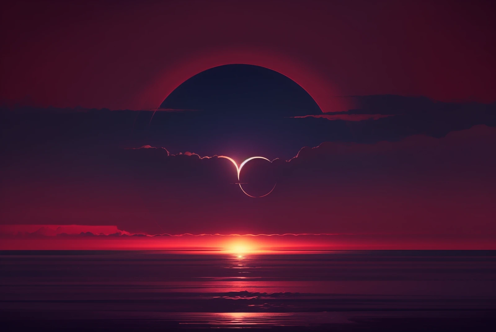 eclipse,outdoors,sky,cloud,water,no humans,ocean,scenery,sunset,sun,horizon,planet,red sky,
 <lora:EclipseSD:0.81>, <lora:add_detail:0.8>
