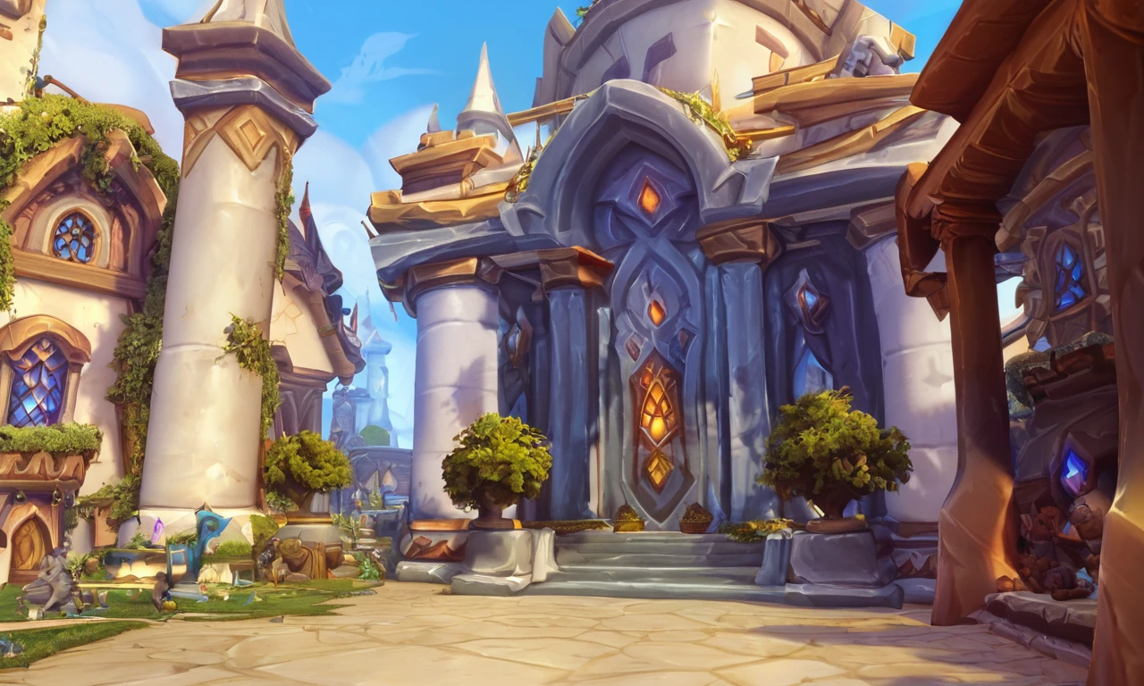 score_9, score_8_up, score_7_up, rating_safe BREAK, world of warcraft, building, scenery, fantasy, statue, warcraftstyle, <lora:WarcraftStyle_v1:0.8>
