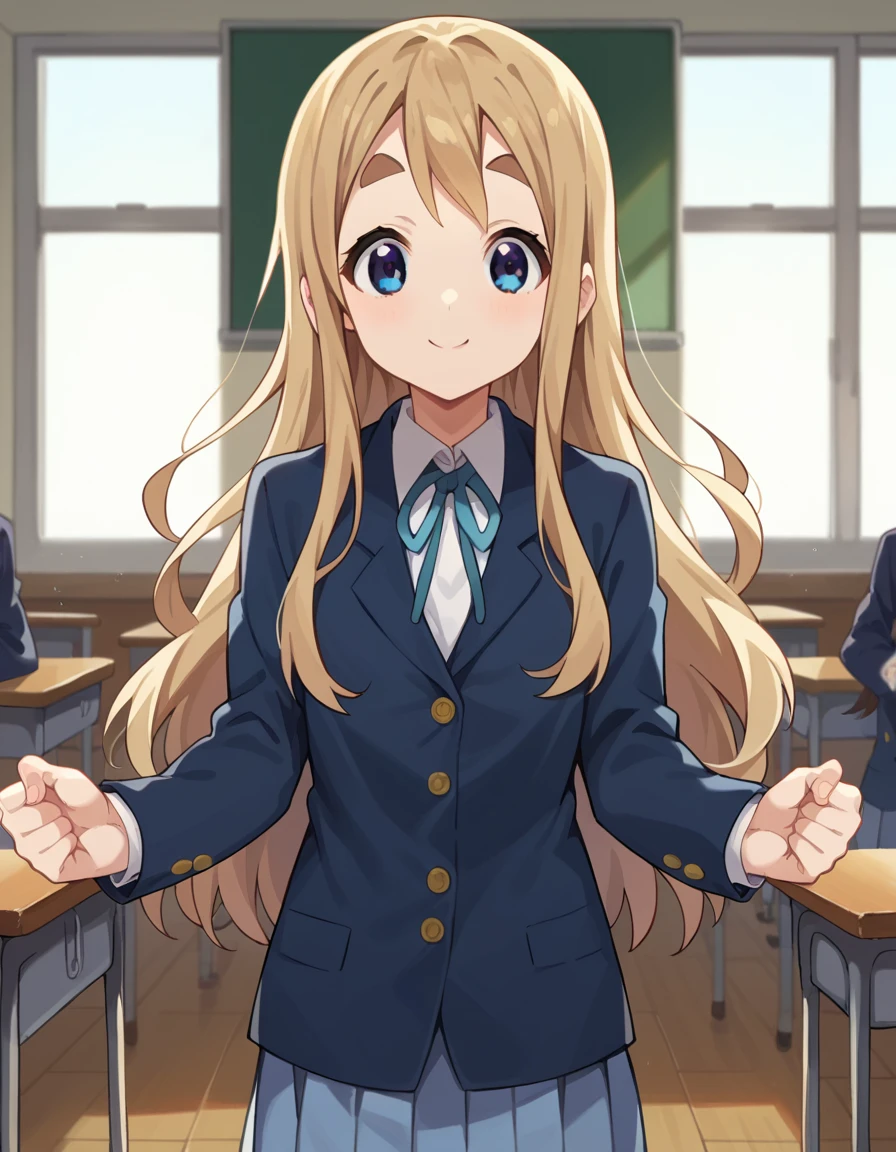 rape ((Erotic blowjob bukkake))score_9, score_8_superior, score_7_superior, sauce_anime,
Tsumugikotobuki, tsumugi kotobuki, Long Hair, blue eyes, Blonde, Thick eyebrows, smile,
sakuragaoka high , , uniform, blazer, shirt, white shirt, collared shirt, skirt, pleated skirt,
indoor, classroom,
View your viewers, Cowboy Shot, Dutch Angle, Dynamic pose,