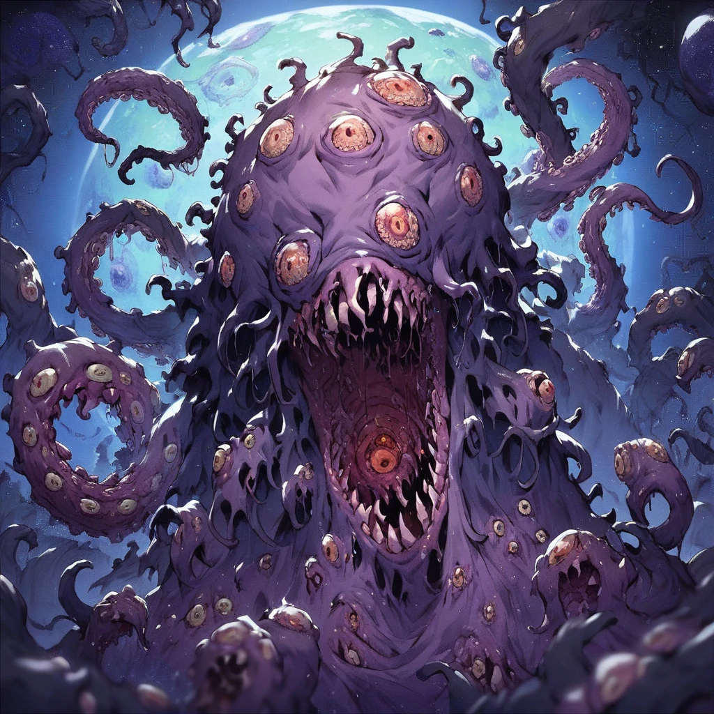 score_9, score_8_up, score_7_up, score_6_up, score_5_up, score_4_up,source_anime,a fleshmutant eldritch abomination covered in mouths and tentacles devouring the cosmos,space,monstrosity,eldritch horror,<lora:Ponymutant2-000009:1>