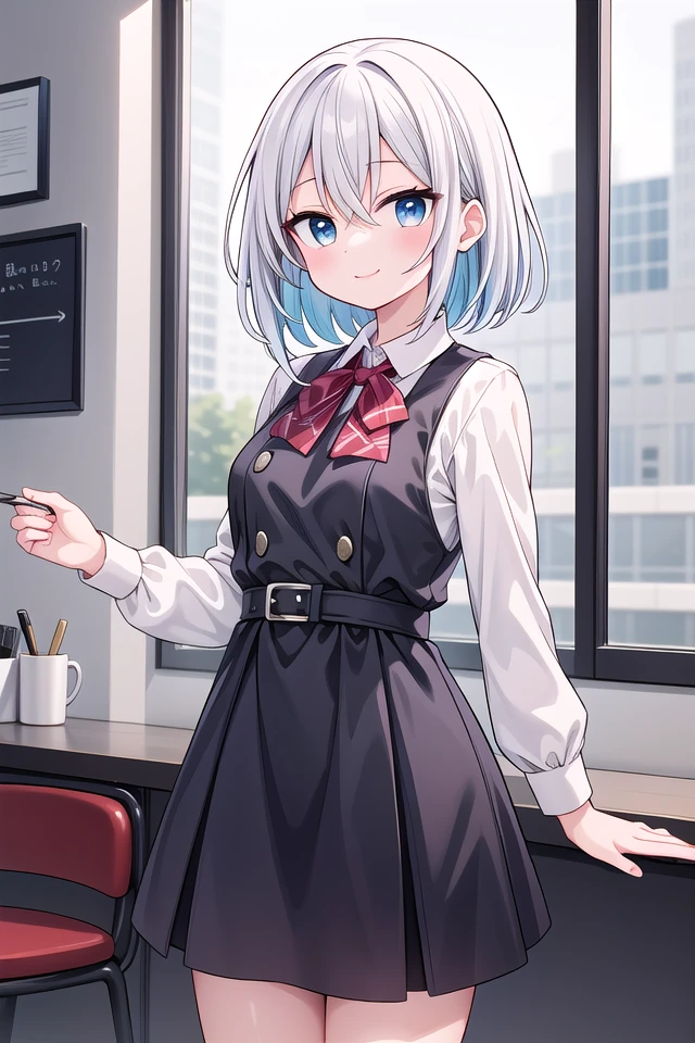 insanely detailed, absurdres, ultra-highres, ultra-detailed, best quality,
1girl, solo, nice hands, perfect hands
BREAK
wearing school uniform, (cleavage:-1.5)
BREAK
happy smile, laugh, closed mouth
BREAK
45 angle,
standing, cowboy shot, looking at viewer
BREAK
slender, kawaii, perfect symmetrical face, ultra cute girl, ultra cute face, ultra detailed eyes, ultra detailed hair, ultra cute, ultra beautiful
BREAK
in coffee shop, depth of field, ultra detailed background
BREAK
medium large breasts
BREAK
rainbow color hair, multiple color hair, rainbow color eyes, fishtail, hair between eyes