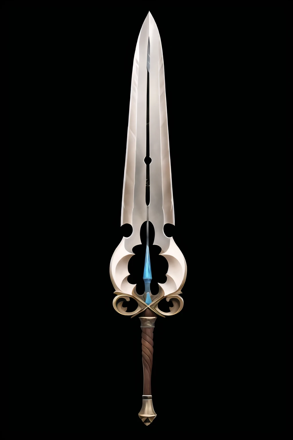 Game Art of sword in Painting Comix art style, <lora:Pecha_Swords_LORA_V1.4:.5>, best quality, Trending on Artstation, masterpiece, bone,
<lora:sword_v1:.8>, Bastard Sword, scifi look, straight blade, cross handle, , macec pommel ,black background, simple background, weapon, sword,