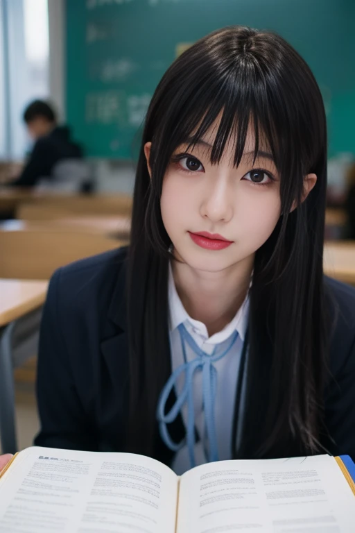 ltra-detailed,highly detailed,best quality,masterpiece,illustration,realistic,photorealistic,
mio akiyama, sakuragaoka high school uniform,
1girl, solo, cosplay,
very long hair, bangs,
looking at viewer, upper body,
<lora:mio akiyama_v1_07:0.8>