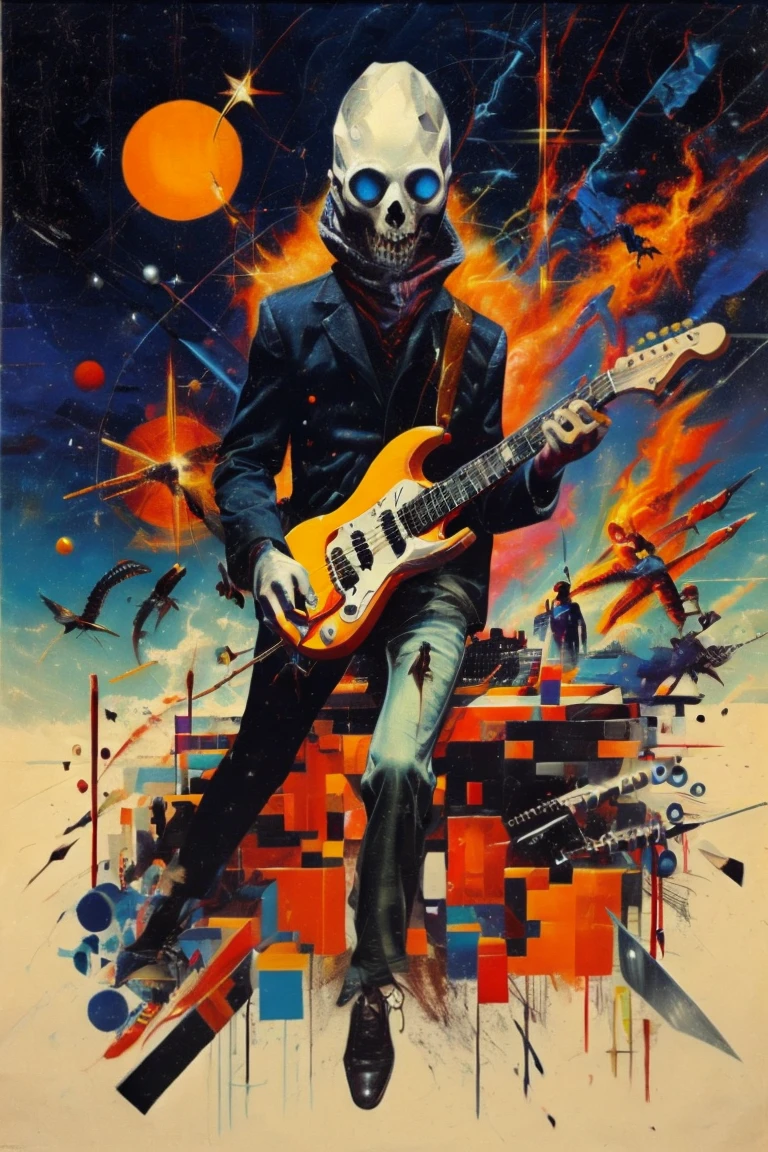 warlock showing how magical his electric guitar is, pixelart, cutting edge chainsaw collage
-<popnegwisetry>
Steps: 20, Sampler: DPM++ 2M Karras, Guidance Scale: 4.0, Seed: 3038504920, Size: 768x1152, Model: popskull_v16_f16.ckpt, Strength: 1.0, Seed Mode: NVIDIA GPU Compatible, CLIP Skip: 2, Hires Fix: true, First Stage Size: 512x768, Second Stage Strength: 0.4, LoRA 1 Model: djnm_collagev2_lora_f16.ckpt, LoRA 1 Weight: 0.6, LoRA 2 Model: pixel_gravy_lora_f16.ckpt, LoRA 2 Weight: 0.6