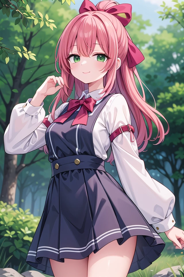 insanely detailed, absurdres, ultra-highres, ultra-detailed, best quality,
1girl, solo, nice hands, perfect hands
BREAK
jirai kei,plaid skirt, shirt, long sleeves, bow, blue skirt, white shoulder frilly shirt, outdoors, blue bow, long hair, (cleavage:-1.5)
BREAK
happy smile, laugh, closed mouth
BREAK
standing, cowboy shot, looking at viewer
BREAK
slender, kawaii, perfect symmetrical face, ultra cute girl, ultra cute face, ultra detailed eyes, ultra detailed hair, ultra cute, ultra beautiful
BREAK
in forest, depth of field, ultra detailed background
BREAK
medium large breasts
BREAK
orange hair, green eyes, topknot,