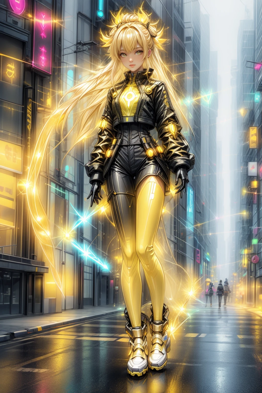 <lora:YellowEnergyWorld:1> (YellowEnergyWorld:0.9) 1woman cyber walking city <lora:more_details:1> details