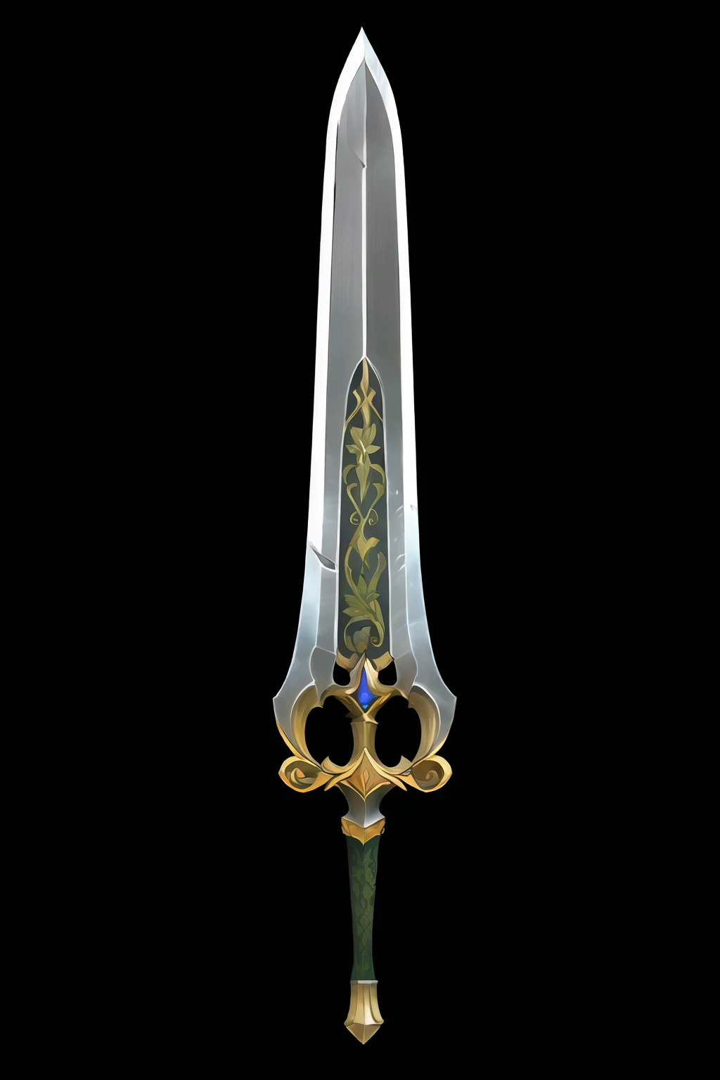 Game Art of sword in Painting Comix art style, <lora:Pecha_Swords_LORA_V1.4:.5>, best quality, Trending on Artstation, masterpiece, poisoned green,
<lora:sword_v1:.8>, long sword, medieval look, straight blade, handle, royal pattern, ,black background, simple background, weapon, sword,