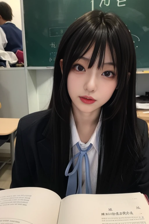 ltra-detailed,highly detailed,best quality,masterpiece,illustration,realistic,photorealistic,
mio akiyama, sakuragaoka high school uniform,
1girl, solo, cosplay,
very long hair, bangs,
looking at viewer, upper body,
<lora:mio akiyama_v1_07:0.7>