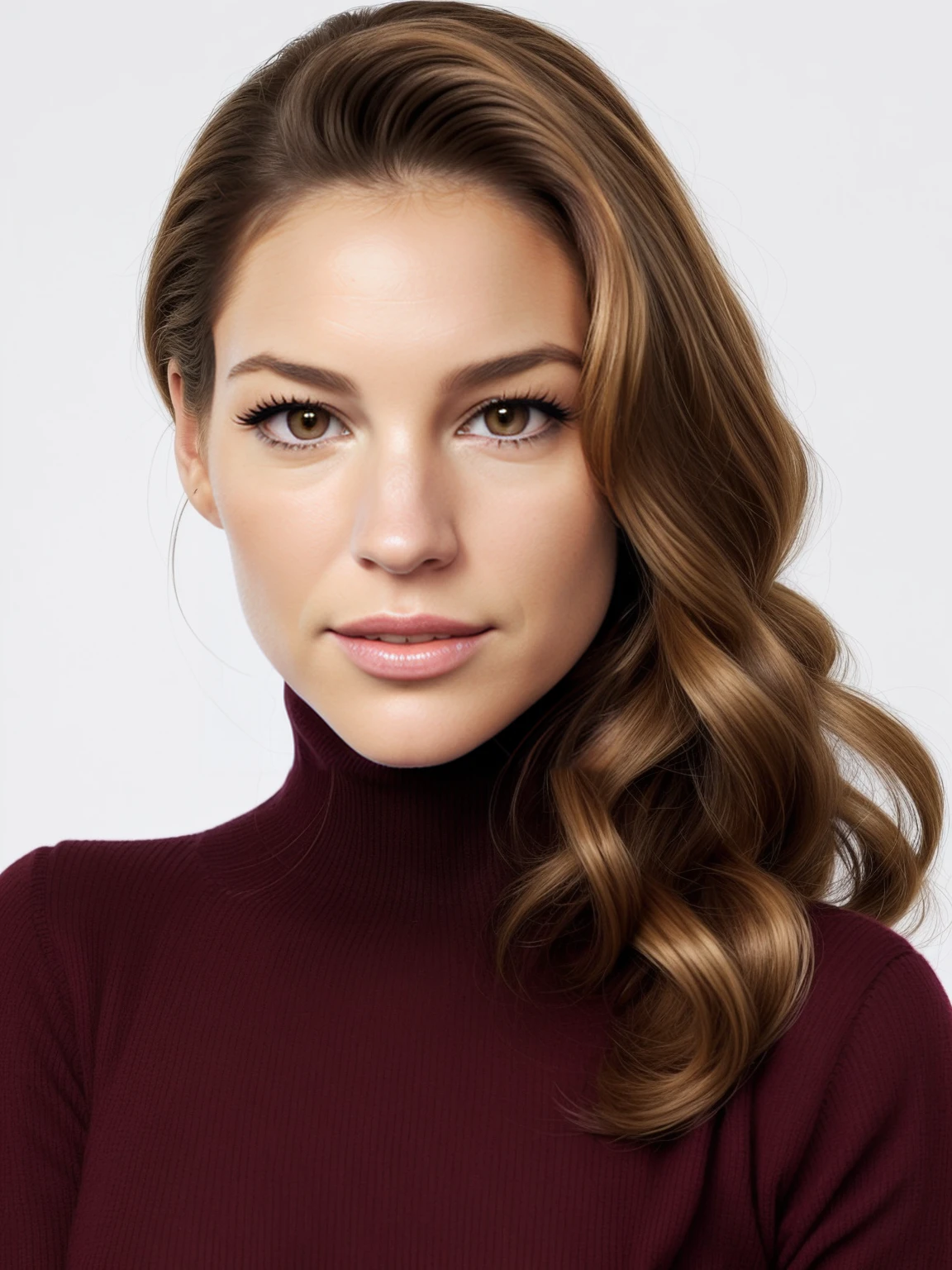 kellyBrookTi portrait wearing turtleneck sweater