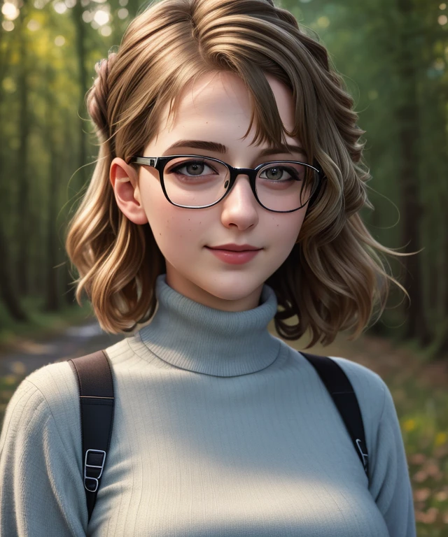 <n4ut1r3p>, Ultra-HD, realistic, 1girl, ((nature Background)), Turtleneck dress, close portrait photo