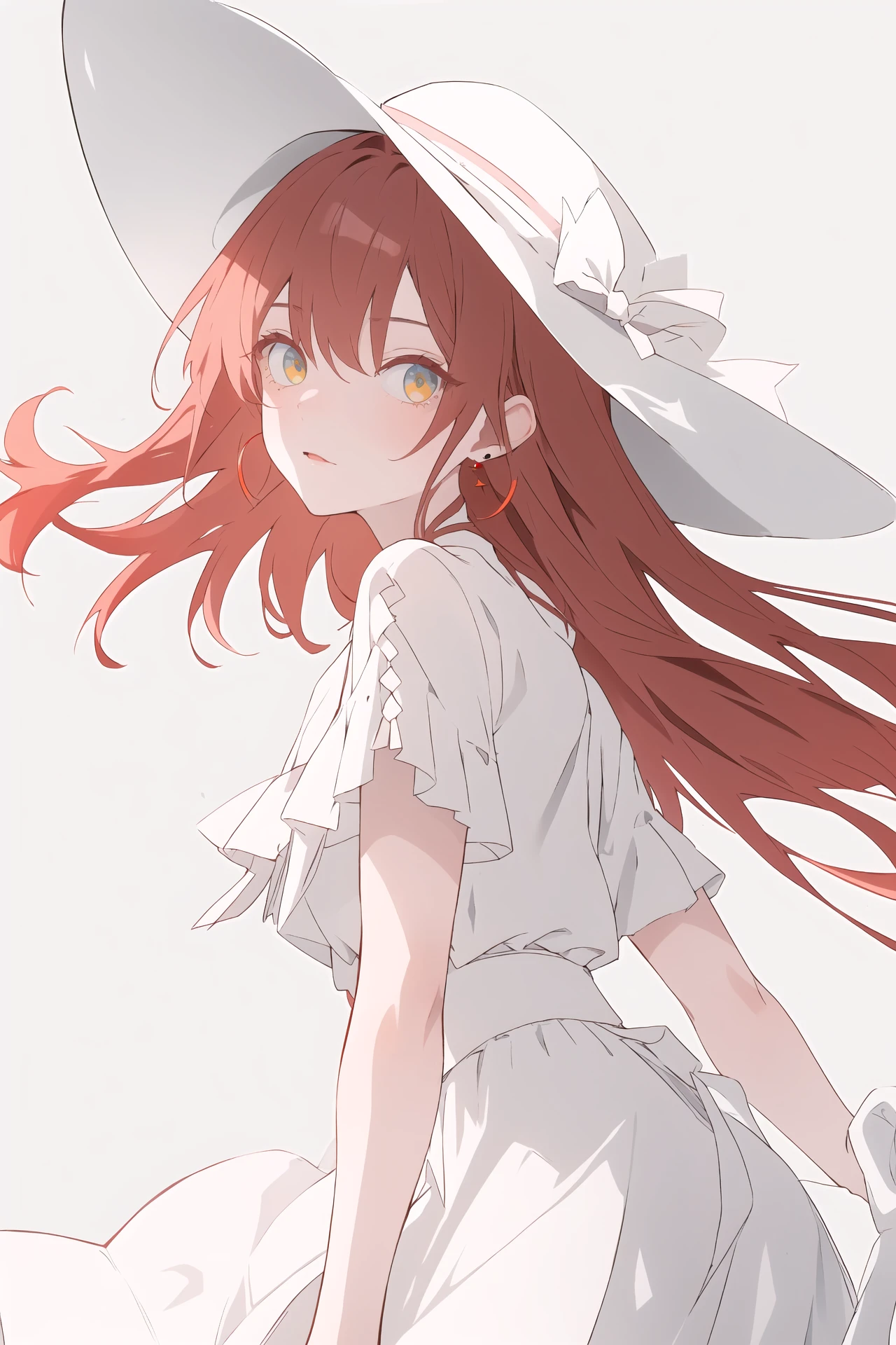 (best quality, masterpiece, highres),1girl,solo,red long hair,earrings,sun hat,kappougi,looking at viewer,dynamic_angle,
<lora:Bx_cool white_v1.08:1>,