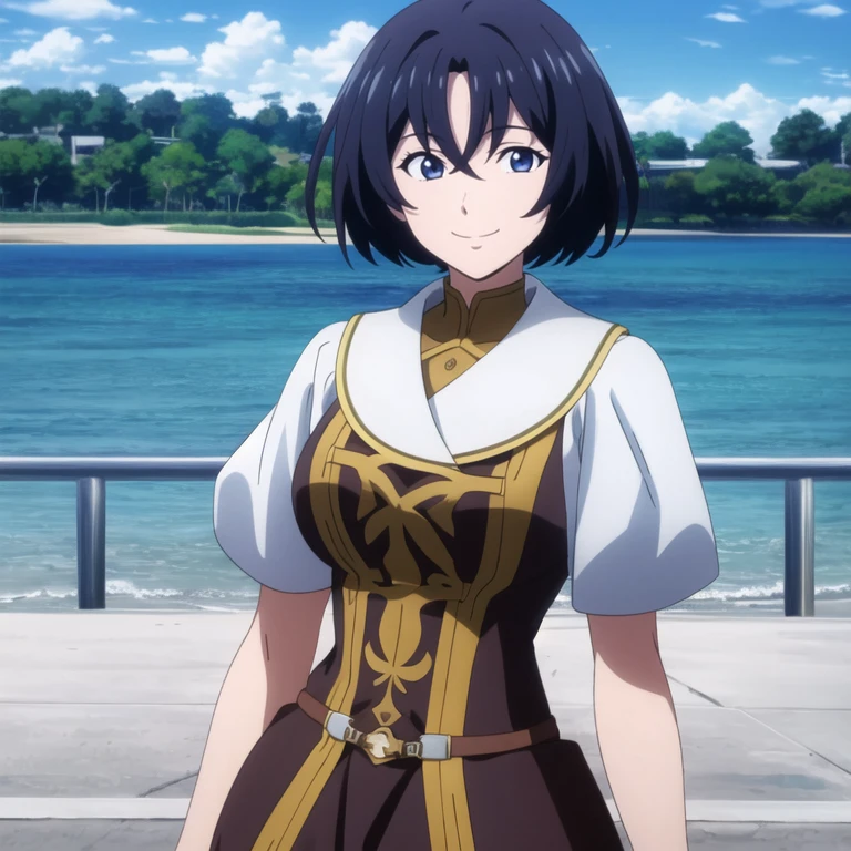 anime screencap, 1girl, solo, smile, looking at viewer, happy, upper body, masterpiece, best quality, high quality, best details