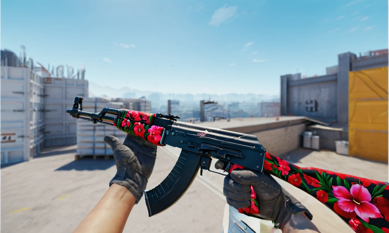 cinematic film still cinematic photo breathtaking flowers, pov, ak47skins, gloves, counter-strike, holding weapon, <lora:ak47Skins_v1:0.75> . award-winning, professional, highly detailed . 35mm photograph, film, bokeh, professional, 4k, highly detailed . shallow depth of field, vignette, highly detailed, high budget Hollywood movie, bokeh, cinemascope, moody, epic, gorgeous, film grain, grainy