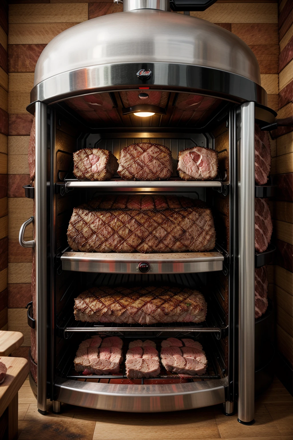 <lora:MeatWorld:1> (MeatWorld:0.9) grill house
