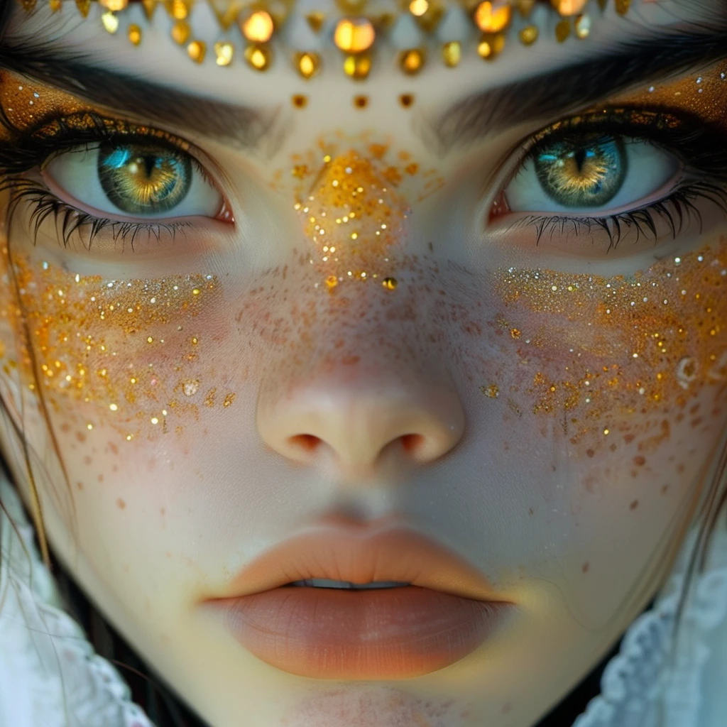 breathtaking 1girl,solo,black hair,portrait,looking at viewer,long hair,lips,freckles,parted lips,grey eyes,artist name,<lora:renlian-000005:1>, . award-winning, professional, highly detailed