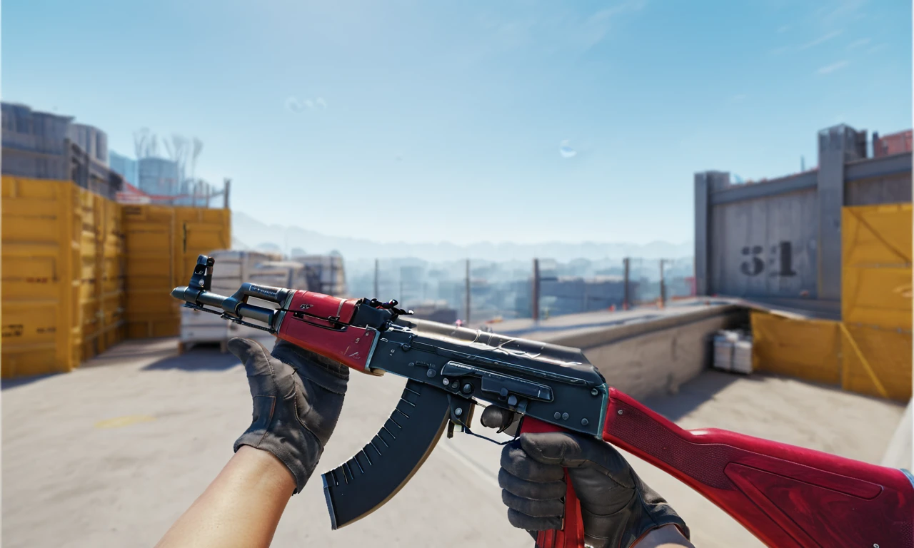 cinematic film still cinematic photo breathtaking red ruby, crystal, pov, ak47skins, gloves, counter-strike, holding weapon, <lora:ak47Skins_v1:0.75> . award-winning, professional, highly detailed . 35mm photograph, film, bokeh, professional, 4k, highly detailed . shallow depth of field, vignette, highly detailed, high budget Hollywood movie, bokeh, cinemascope, moody, epic, gorgeous, film grain, grainy