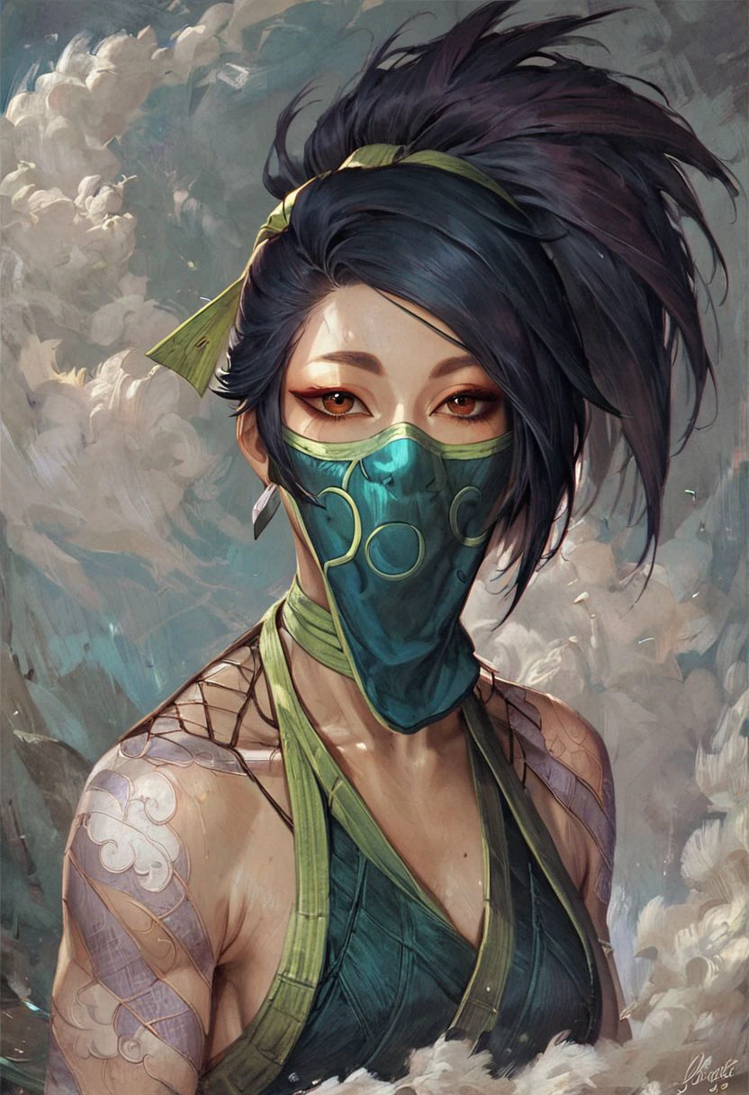 score_9, score_8_up, score_7_up, Akali, painting, detailed eyes